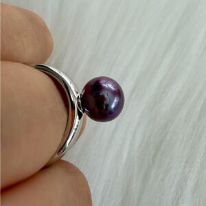 Edison Freshwater Ring with Purple Pearl